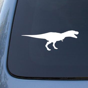 Tyrannosaurus rex דינוזאור - מדבקת מדבקות מכוניות ויניל 1754 | צבע ויניל: לבן